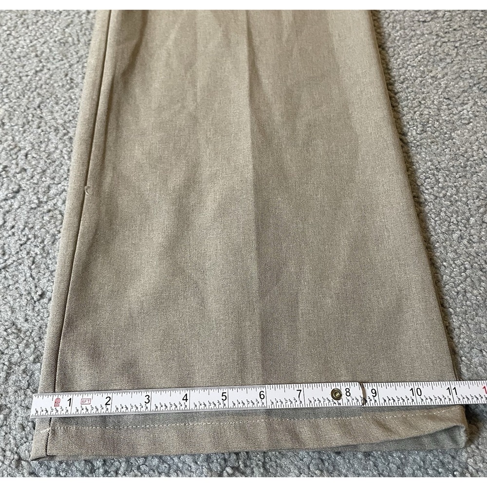 Wide Leg Dress Pants Sz M Beige Ultra High Rise Career Party Classic - Picture 7 of 10